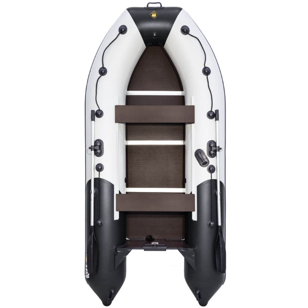 Лодка ПВХ Ривьера Компакт 3400 СК "Комби" светло-серый/черный