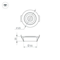 Светодиодный светильник LTM-R65WH 5W Day White 10deg (Arlight, IP40 Металл, 3 года) 020767