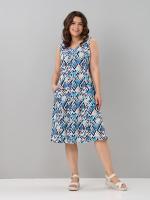 Платье П-012/треугольники-голубые