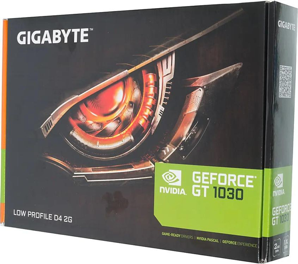 Видеокарта Gigabyte NVIDIA  GeForce GT 1030 GV-N1030D4-2GL 2ГБ DDR4, Low Profile,  Ret