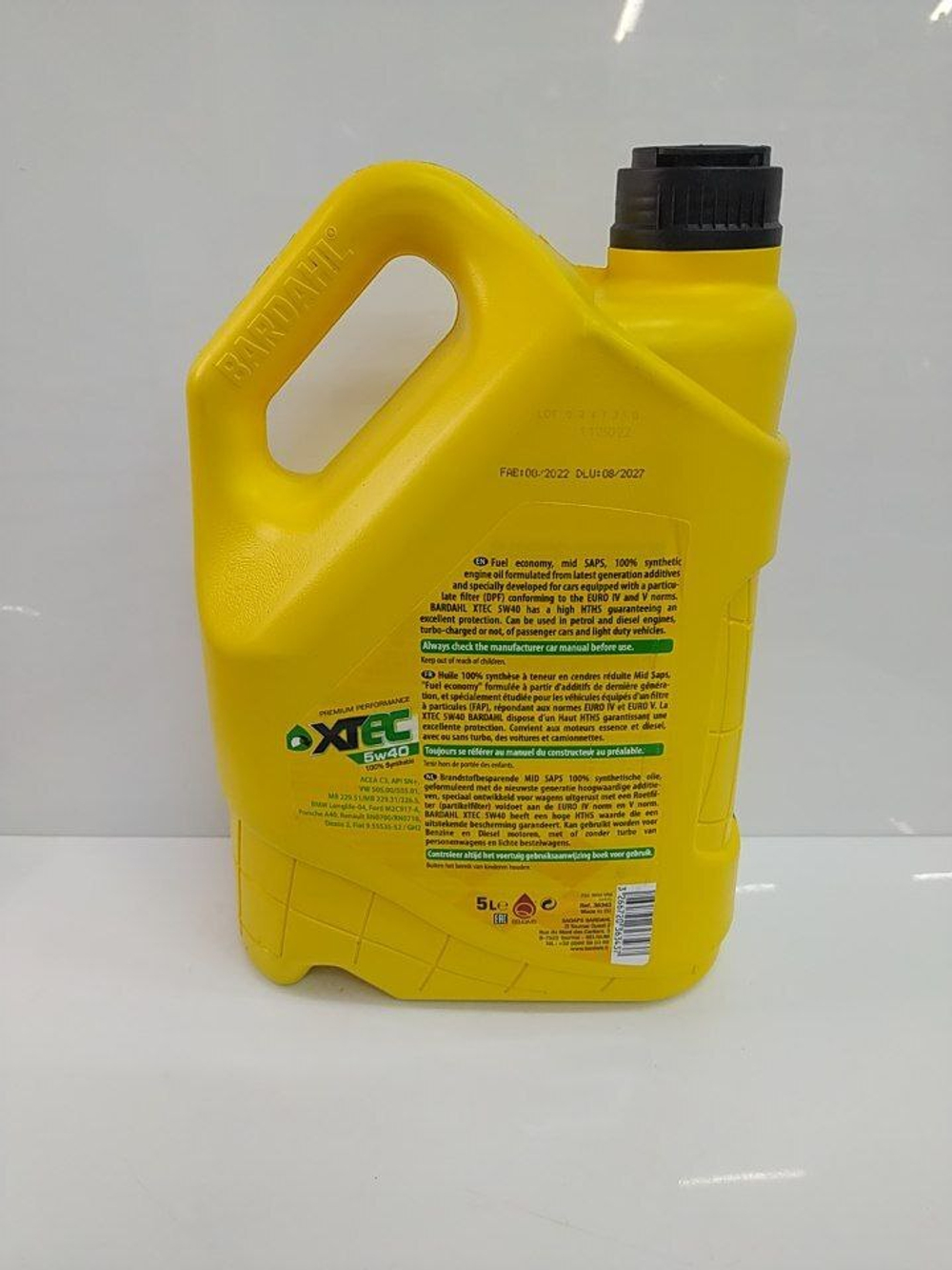 Масло моторное синтетическое BARDAHL 36343 "XTEC 5W-40", 5л