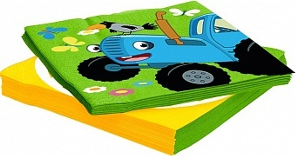 Салфетки Синий трактор С Днем Рождения! 33*33 см 20 шт.