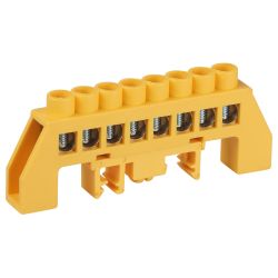 Шина ЭРА NO-224-116 PE земля в комбинированном изоляторе на DIN-рейку ШНИ-8х12-8-Д-желтый