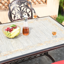 Обеденная группа из литого алюминия стол Древний путь(185х100) + 6 кресел Джунген (7 предметов)