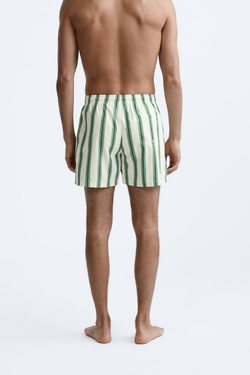 ZARA ПОЛОСАТЫЕ ПЛАВКИ, БУТЫЛОЧНО-ЗЕЛЕНЫЙ