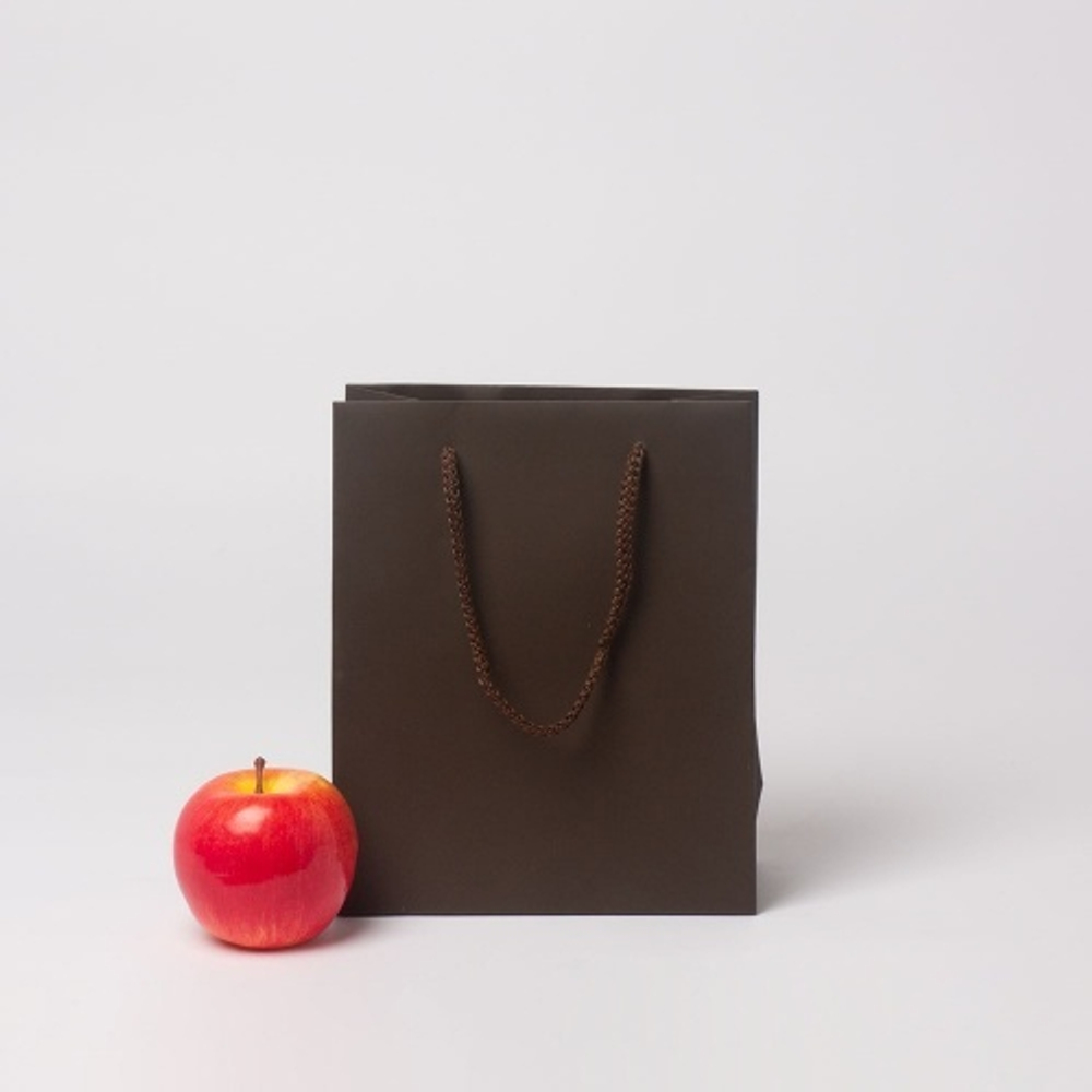 Пакет 19x23x9, шоколадный, меловка