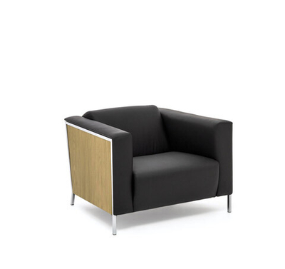 VISPO Wood Кресло, кожа ДУБ СВЕТЛ/ЧЕРНЫЙ