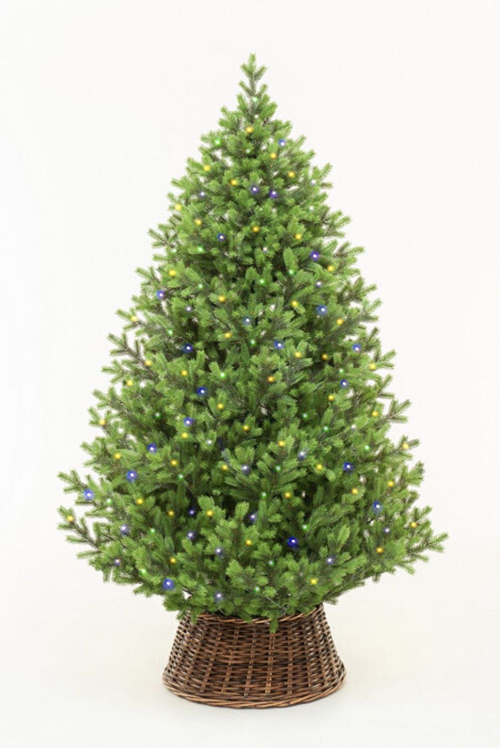 Елка с гирляндой 2в1 «Торжественная» (Литая хвоя) 210 см / 2,1 м