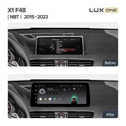 Магнитола BMW X1 (F48) 2015-2017 NBT - Teyes LUX ONE монитор 12.3" на Android 10, CarPlay, 4G SIM-слот, 6/128ГБ