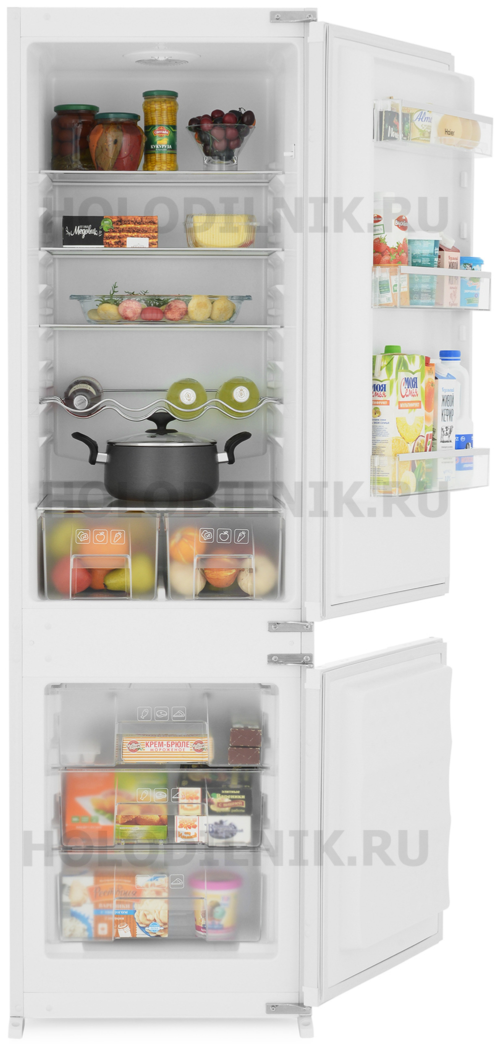 Встраиваемый двухкамерный холодильник Haier HRF 225 WBRU