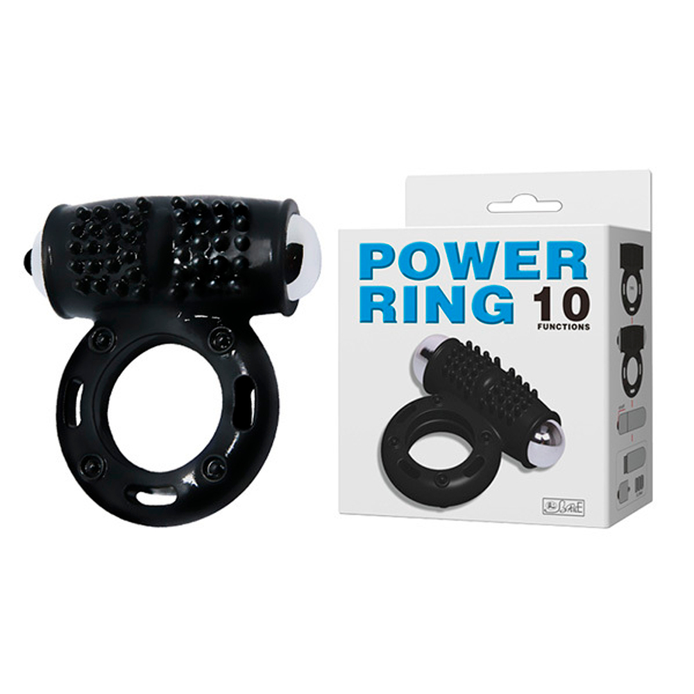 Черное эрекционное виброкольцо 3,8см Baile Power Ring BI-014355