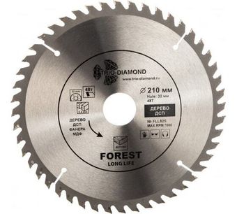 Диск пильный по дереву (210х32 мм; 48Т) TRIO-DIAMOND FLL825