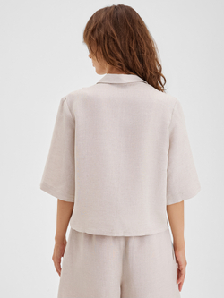 Укороченная рубашка на завязках изо льна