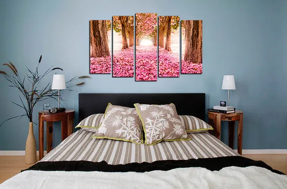 Модульная картина "Розовый сад"