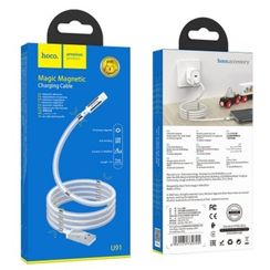 USB Кабель USB -&gt; Lightning Hoco U91 Magic Magnetic 1 м White