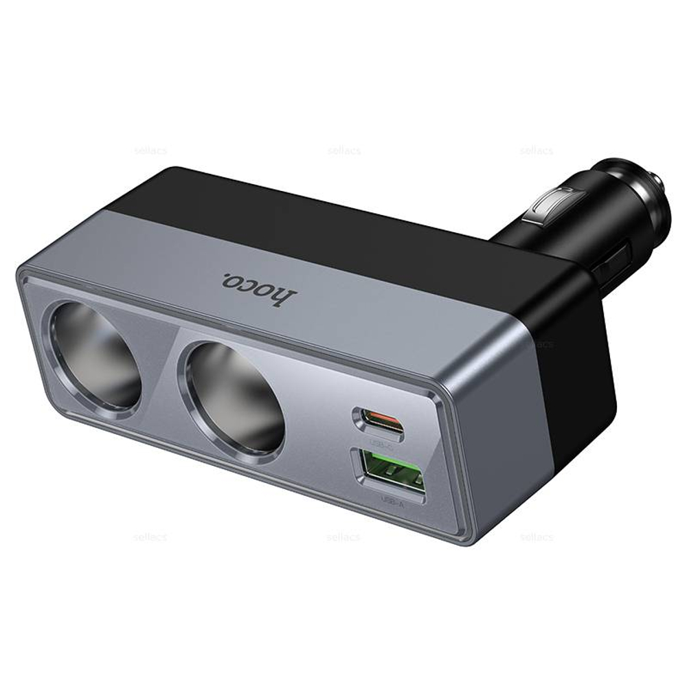 Hoco Z65B Smart автомобильное зарядное устройство с 2 слотами прикуривателя (PD48W/1A1C)