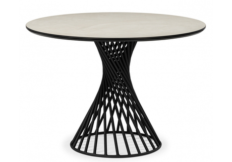 Керамический стол Woodville Вивиен 110 krater perla repose, черный