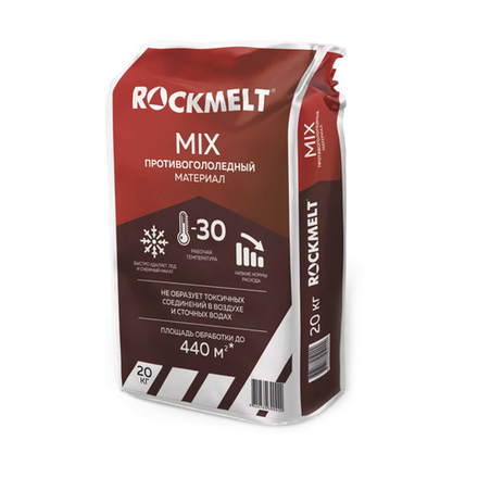 Антигололед Rockmelt Mix быстрого действия, 20 кг
