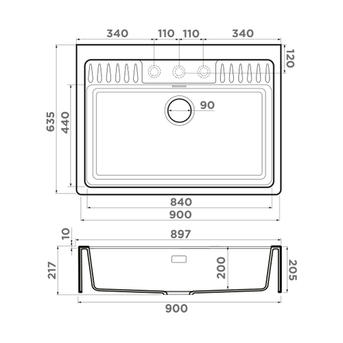 кухонная мойка Omoikiri Kinokawa 90-GB Artceramic/графит