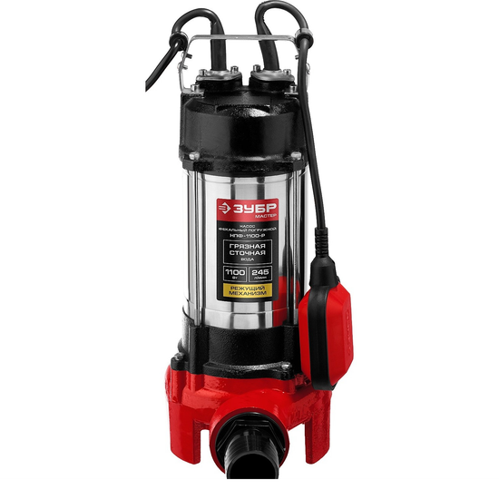 Насос Фекальный погружной ЗУБР НПФ, чугунный корпус