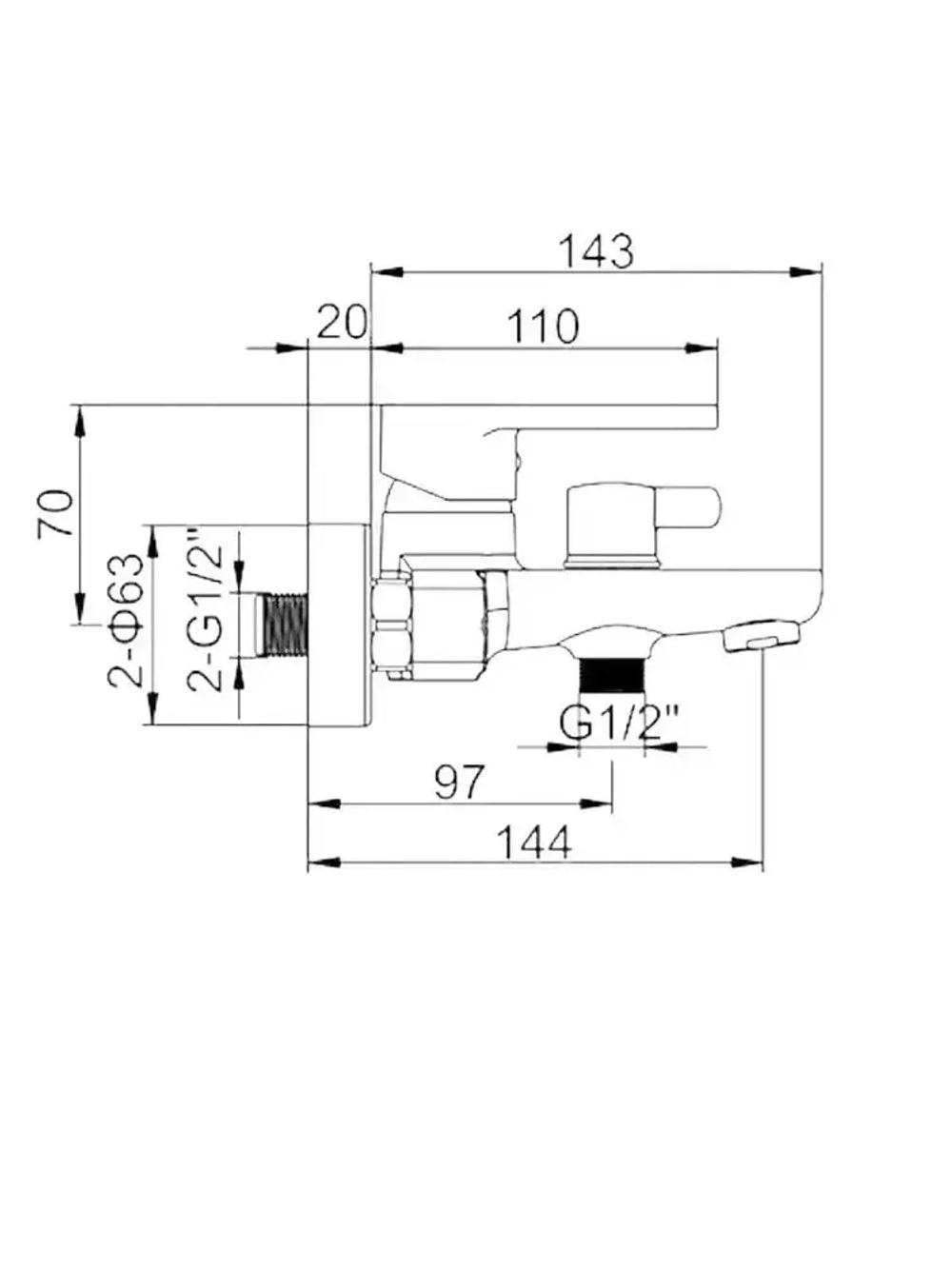 Смеситель для ванны с ручным душем RIMERO RM3070WC (Белый/Хром)
