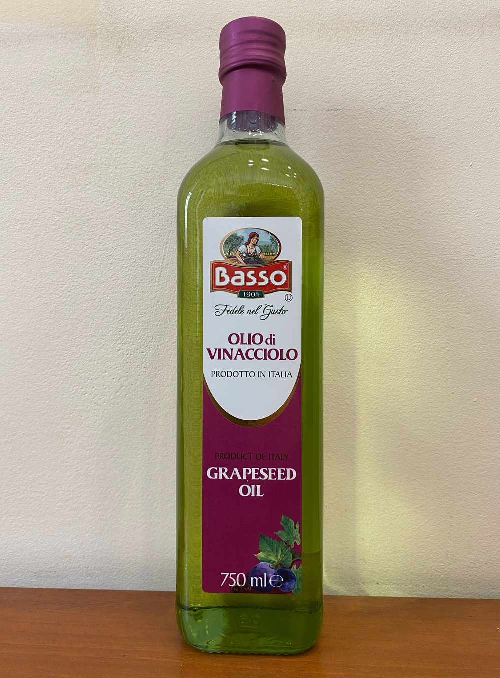 Масло виноградных косточек BASSO рафинированное 0,75 л Италия