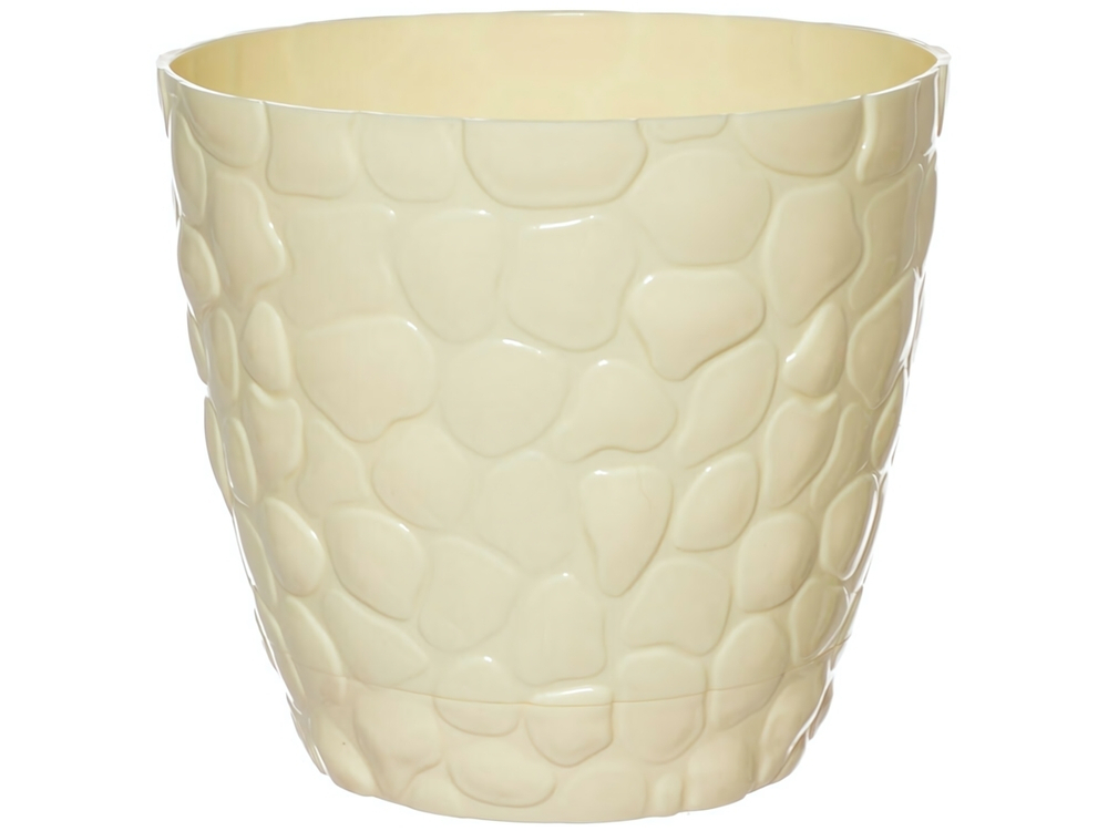 Кашпо Камешки 1,6л №1 слоновая кость