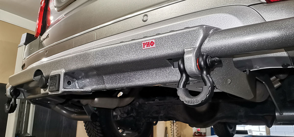 Бампер задний силовой/защита штатного бампера TANK 500 c квадратом под фаркоп РИФ