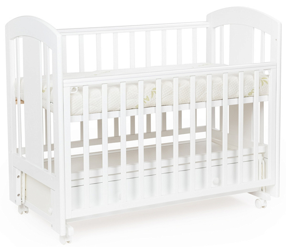 Детская кроватка Bebizaro Regency Teddy маятник универсальный с ящиком 01 White