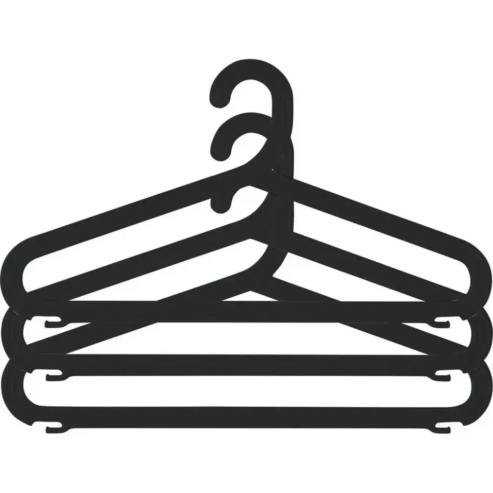 Набор вешалок плоских 3шт, Черные