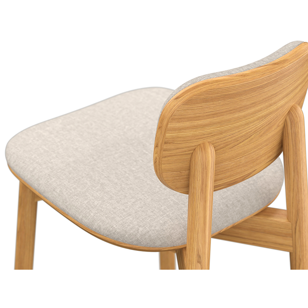 Стул барный с обивкой LATITUDE Saga, рогожка, бежевый