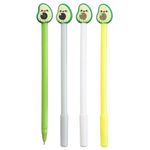 Набор ручек пиши-стирай 2 шт, с фигуркой авокадо, MC-Basir, Красивые гелевые ручки со стираемыми синими чернилами, специальный ластик-игрушка на конце, для школы и учебы