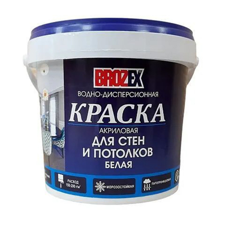 Краска акрил.  д/стен и потолков 1,2кг