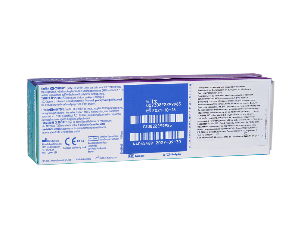 Контактные линзы Precision1 for Astigmatism купить в интернет магазине Линзынадом24.рф