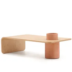 Журнальный столик Olaria терракотовый с дубовым шпоном, 110x60 см