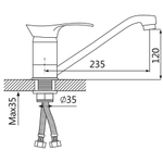 Смеситель для кухни Oute T01 T0103BK-2