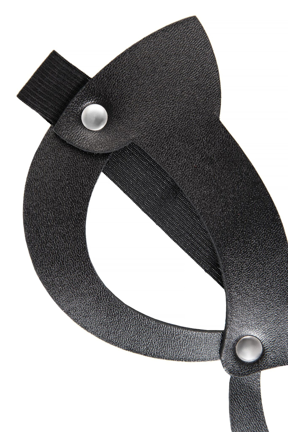 Черная открытая маска с ушками кошки (Цвет: черный)