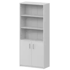Шкаф комбинированный с прозрачным стеклом А-310/А-стл310пр Белый 770x365x2000 Арго