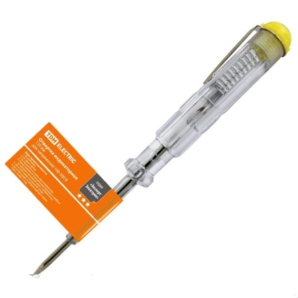Отвертка-пробник TDM (индикатор) 135 мм, 100-500В серия "ЭкспертЭлектрик"
