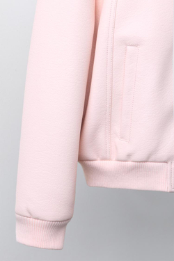 ZARA БОМБЕР ИЗ ИСКУССТВЕННОЙ КОЖИ, ПАСТЕЛЬНО-РОЗОВЫЙ
