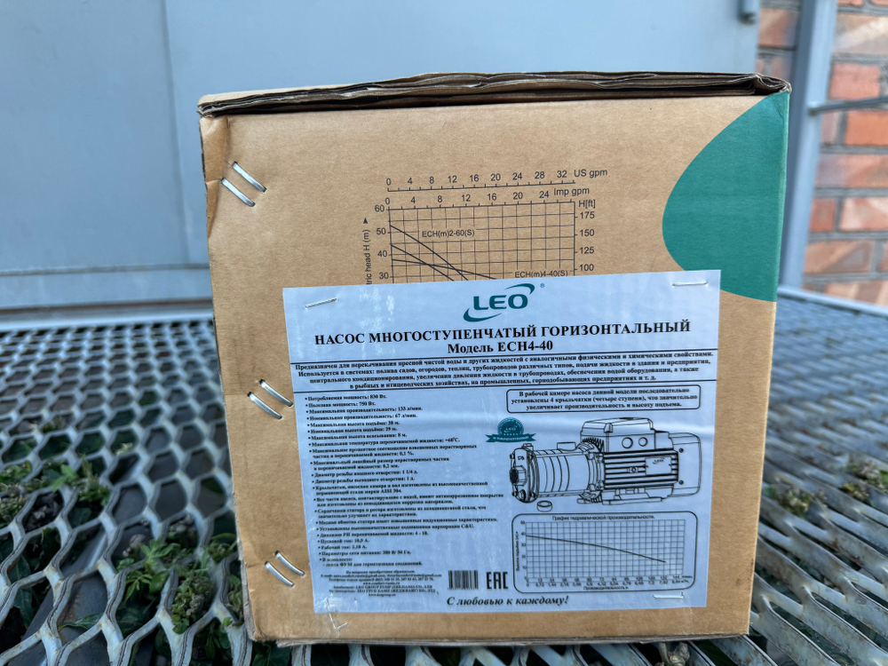 Насос центробежный LEO ECH4-40 (380 В)