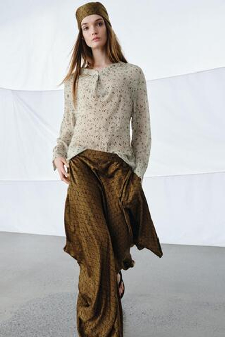 ZARA РУБАШКА ИЗ СТРУЯЩЕЙСЯ ТКАНИ С ПРИНТОМ — ZW COLLECTION, РАЗНОЦВЕТНЫЙ