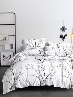 Наволочка комплект 2шт Полисатин Мечта "White cherry" 50x70 см на молнии