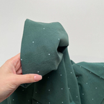 Фланель Редкий горошек на изумрудном фоне