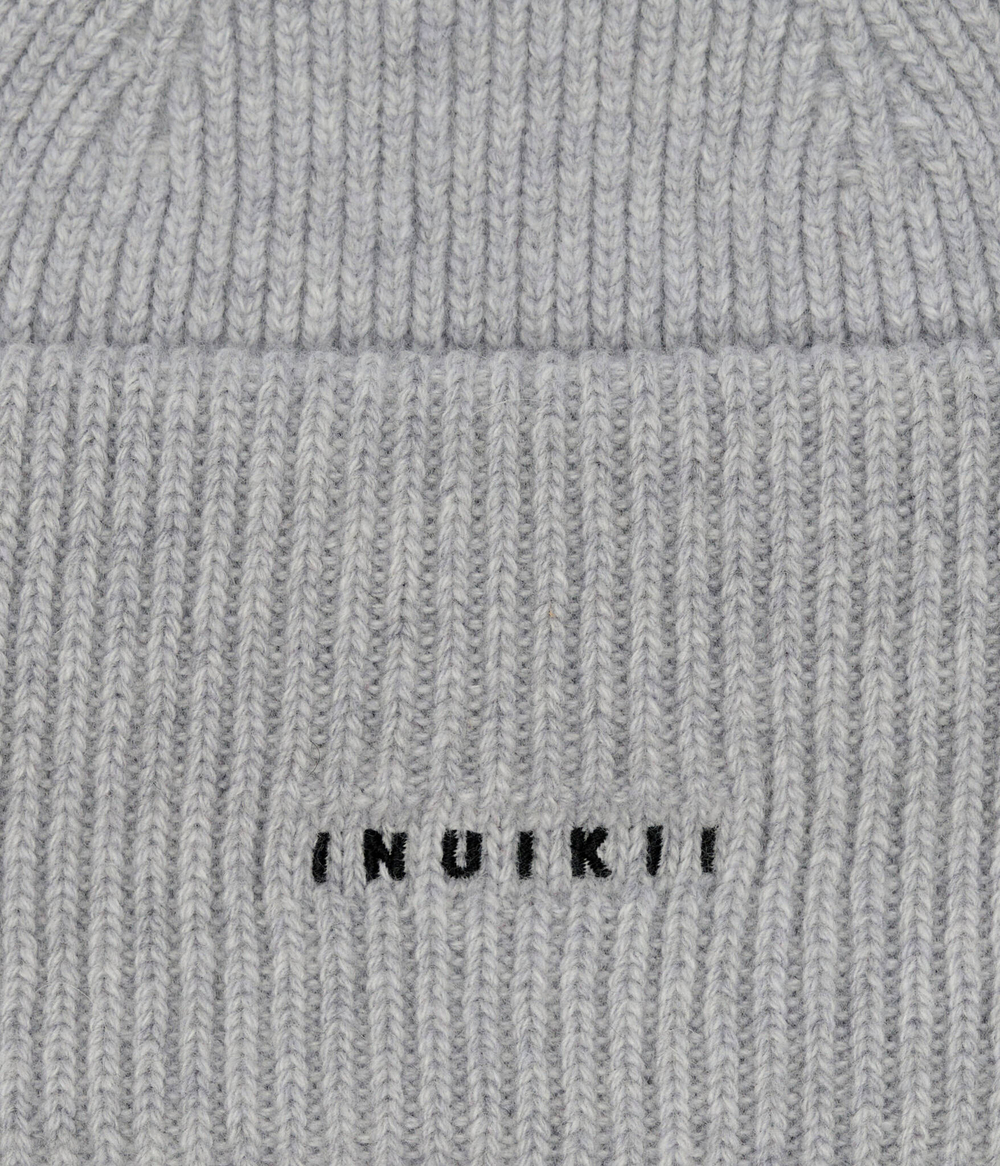 Хлопчатобумажная шапка RIBBED INUIKII - серый(42020-020)