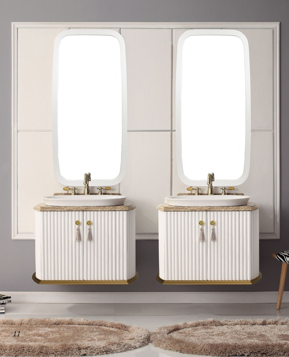 Тумба RIVOLI 80 арт.TS-RI908-C-W/B Белый/Цоколь черный