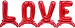 Шары буквы на подставках "Love" красный 32" / 81 см (Falali) (воздух)