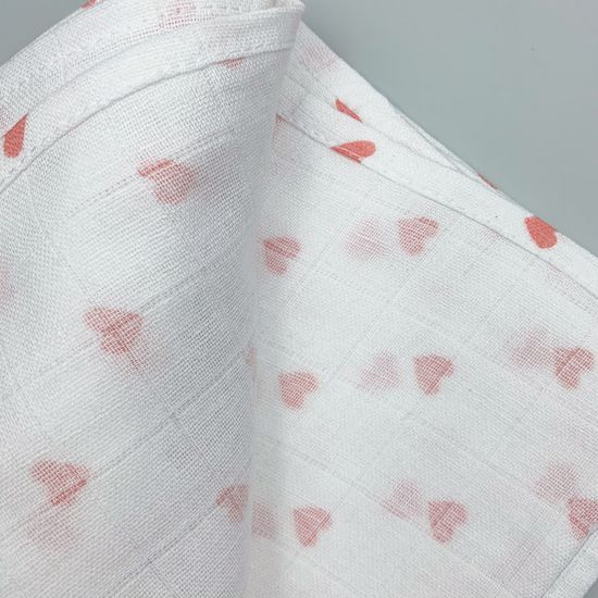 Пеленка муслиновая "Сердечки"