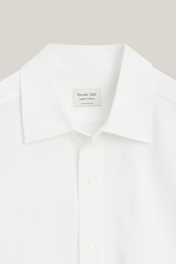 Massimo Dutti Длинная драпированная рубашка из 100% хлопка - Limited Edition, белый