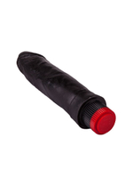 Чёрный вибратор-реалистик с чётко очерченной головкой - 20,5 см. (Цвет: черный)